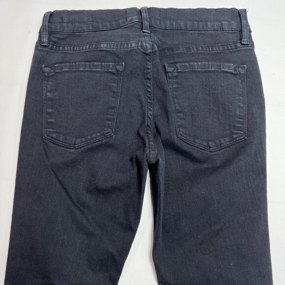 Frame Le Skinny de Jeanne Distressed Stretch Jeans SIZE 25 Black Film Noir US - Picture 9 of 11